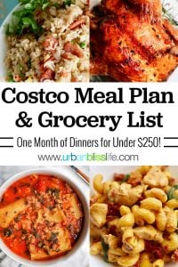 Costco Meal Plan and Grocery List