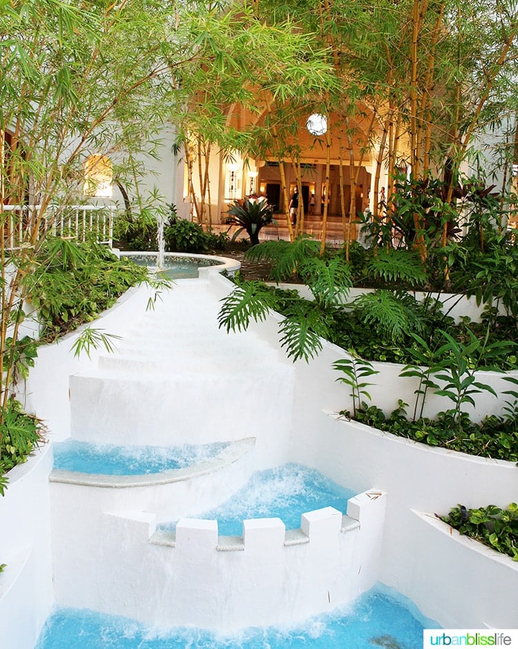 indoor waterfalls at fairmont kea lani maui