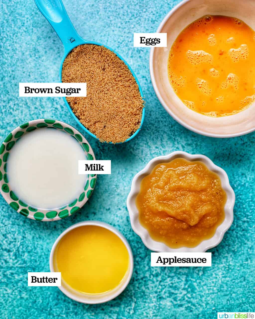 ingredients for wet mix of apple cinnamon donut