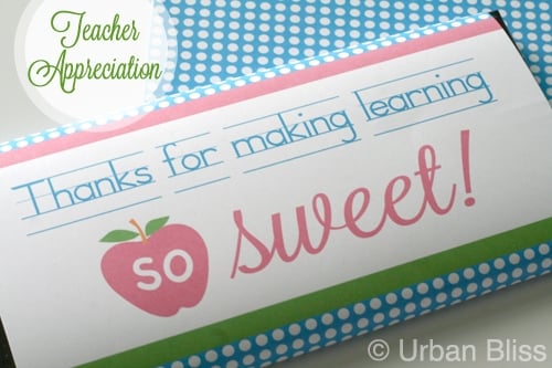 Teacher Appreciation - Candy Bar Wrappers