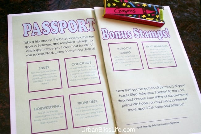 Hyatt Regency Bellevue Hotel kids passport