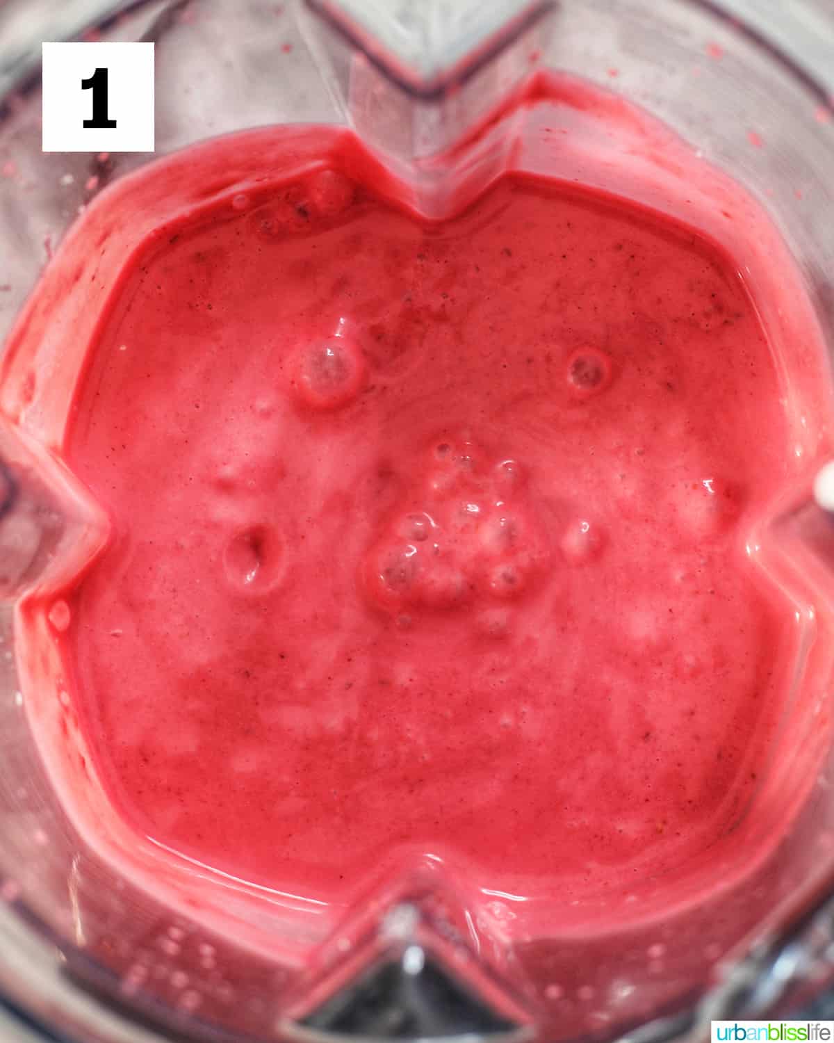 raspberry sherbet mixture in the blender.