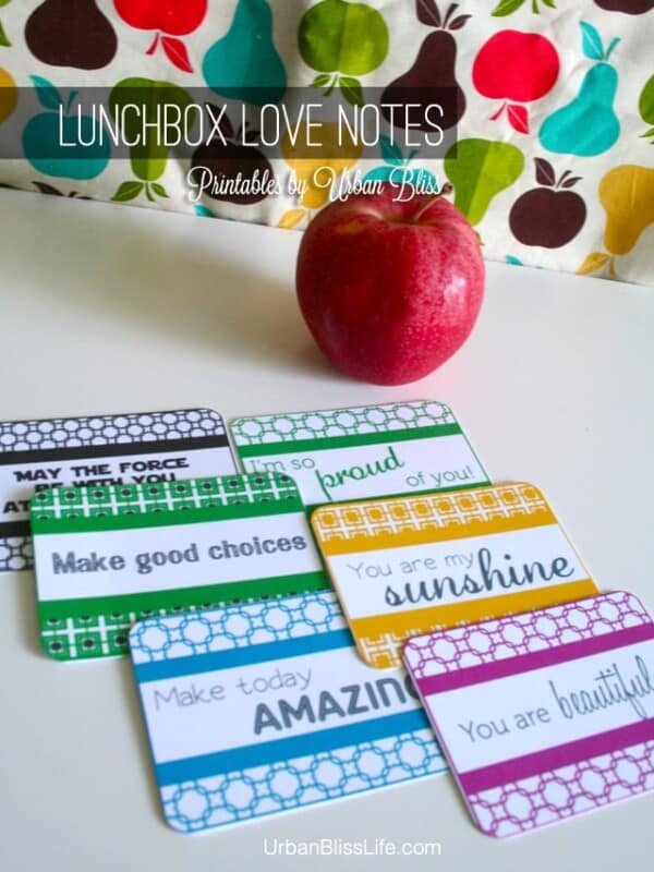 Lunchbox Love Notes Printable by Urban Bliss