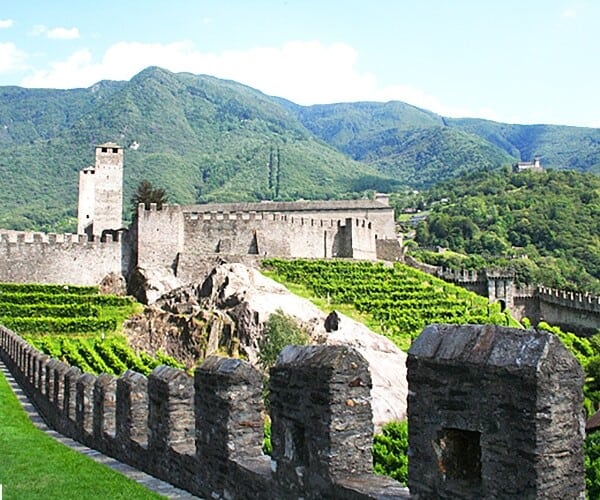 castlegrande one of three castles of Bellinzona Switzerland