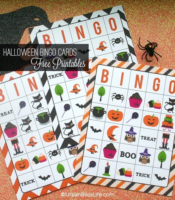 Halloween Bingo Card Printables and Candy Bar Wrapper printables