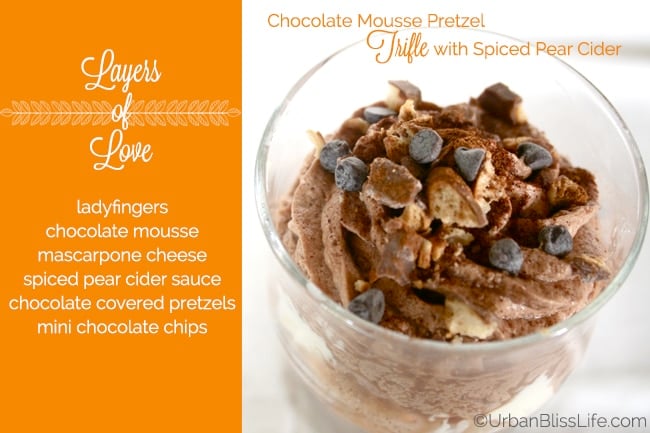 Chocolate Mousse Pretzel Trifle with Spiced Pear Cider Recipe