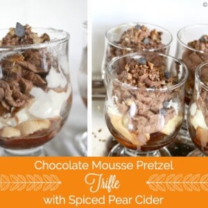 Chocolate Mousse Pretzel Trifle with Spiced Pear Cider recipe