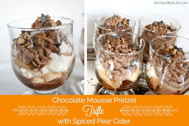 Chocolate Mousse Pretzel Trifle with Spiced Pear Cider recipe