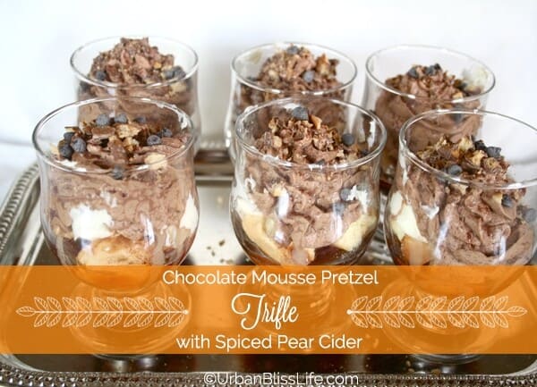 Chocolate Mousse Pretzel Trifle with Spiced Pear Cider recipe
