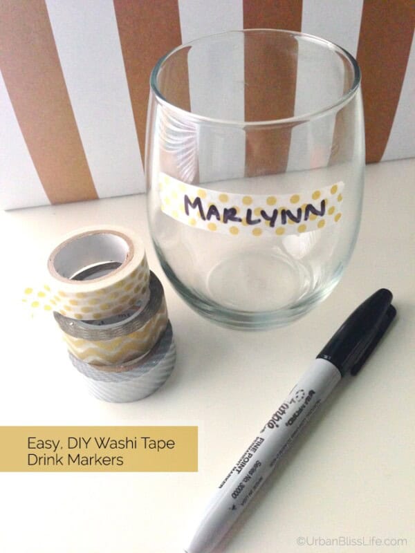 DIY Washi Tape Drink Markers