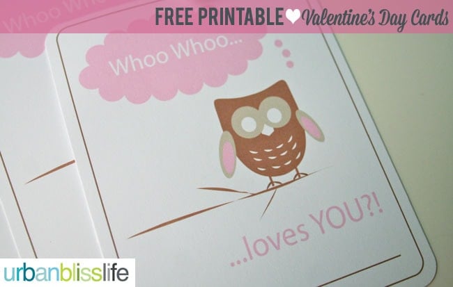 Whoo Loves You Free Printable Valentine's Day Card