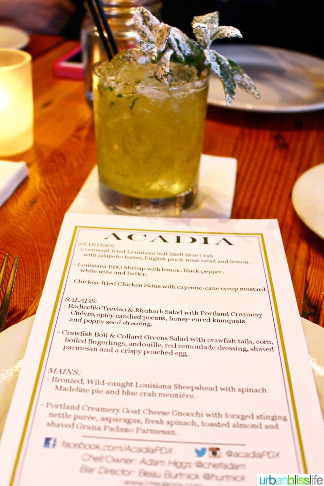 Acadia cajun restaurant Portland, Oregon