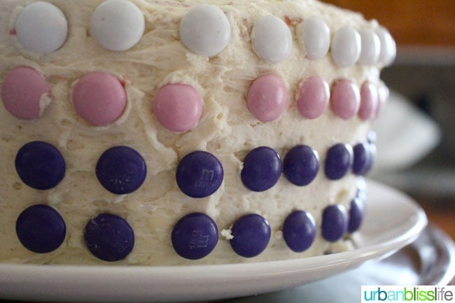 Ombre cake with m&ms