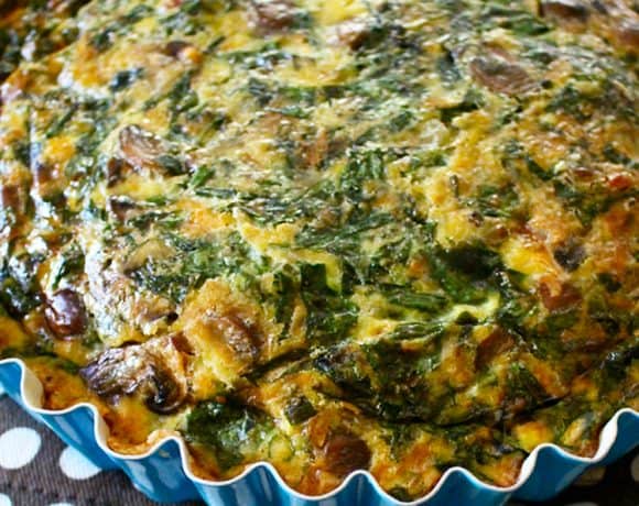 Bacon Mushroom Spinach Quiche