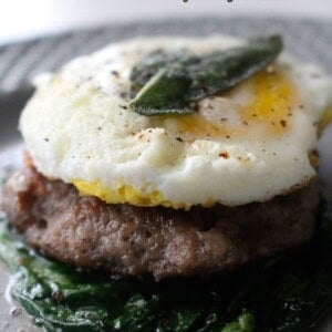 Grain-Free Gluten-Free Breakfast Sandwich with Sausage and Egg recipe on UrbanBlissLife.com
