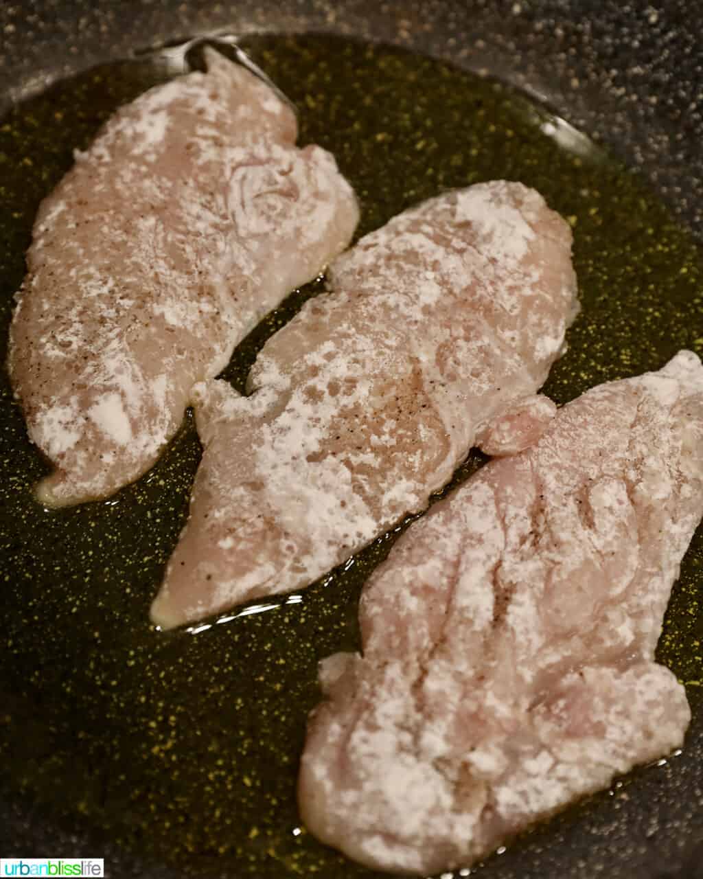 saute chicken in a pan