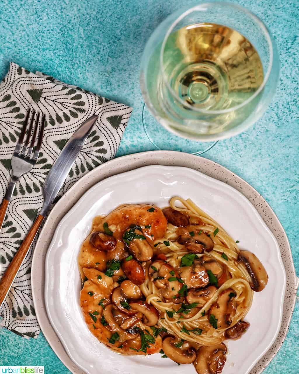 chicken marsala pasta with white wine