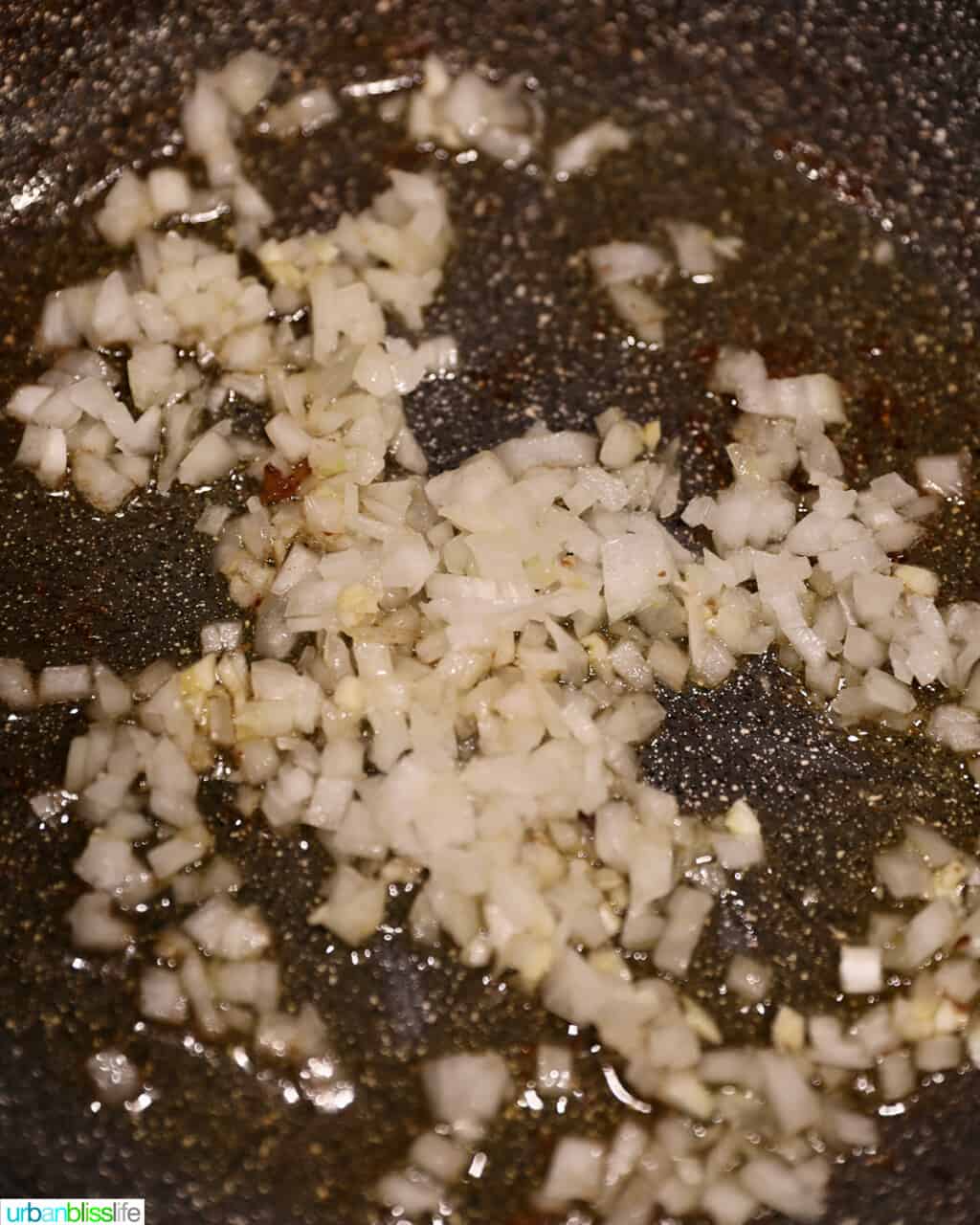sauteing onions and garlic
