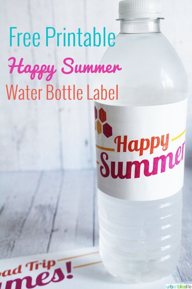 water bottle with printable label