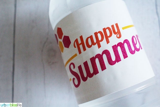 water bottle with printable label