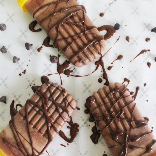 Almond Milk Chocolate Peanut Butter Ice Pops recipe on UrbanBlissLife.com
