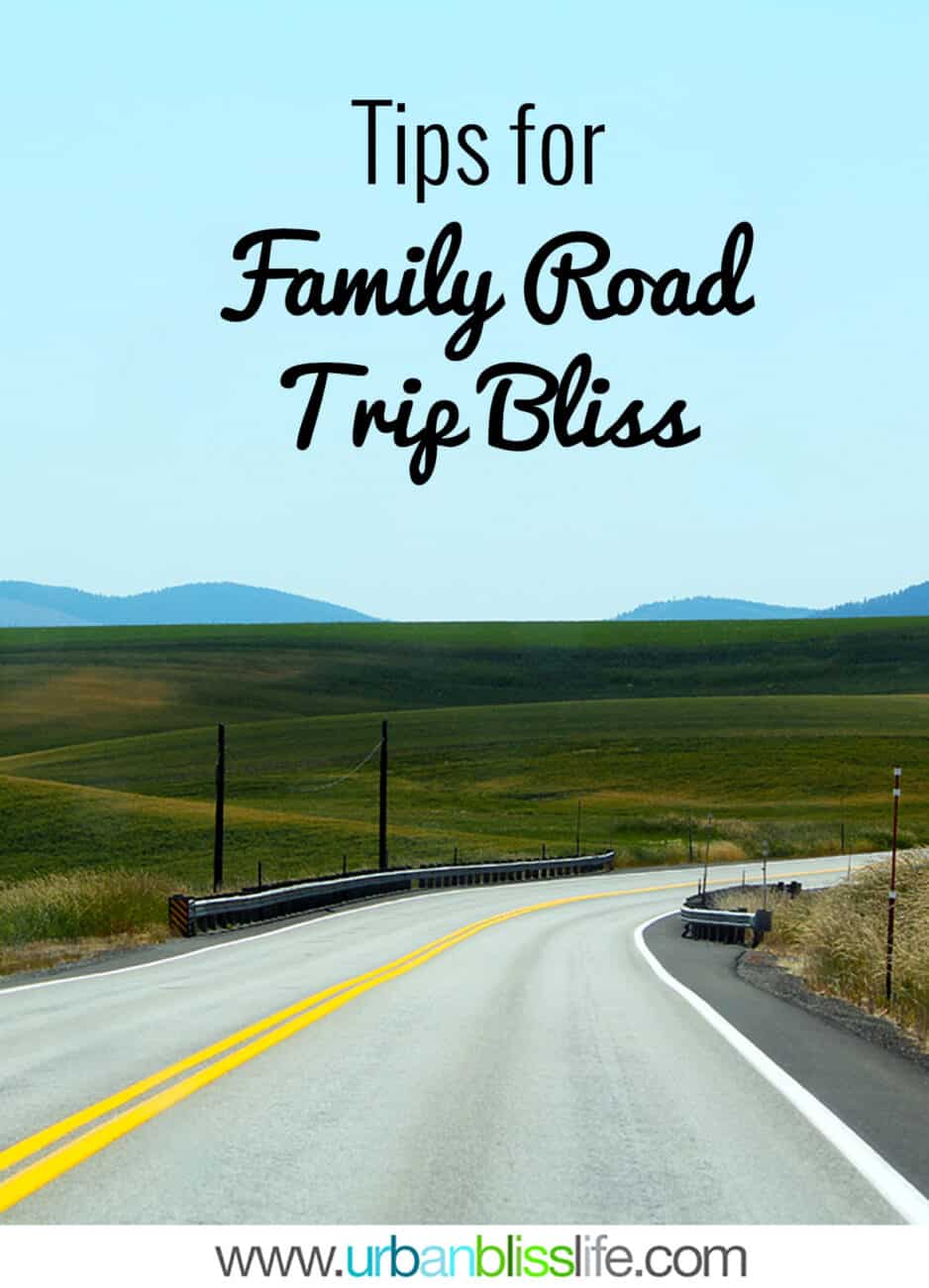 highway in the Pacific Northwest with title text that reads "Family Road Trip Tips."