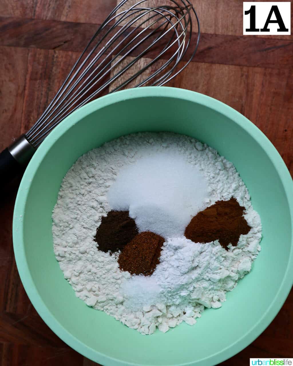 dry ingredients to make apple fritter donuts.