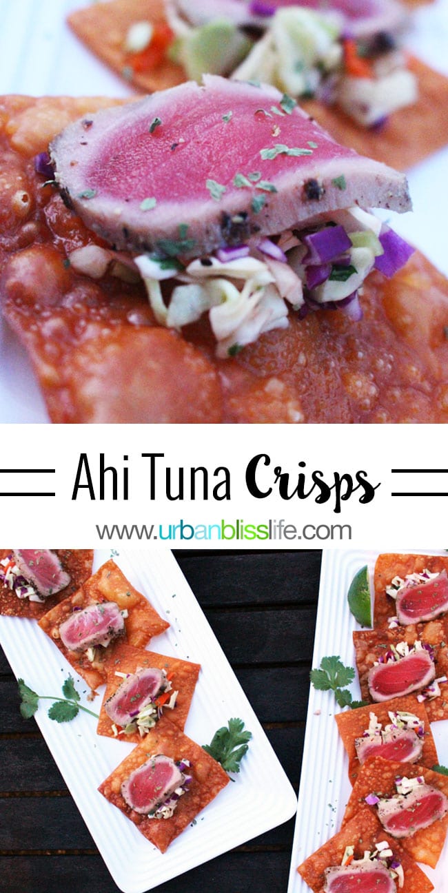 Ahi Tuna Appetizer Crisps recipe on UrbanBlissLife.com