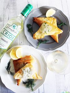 Crab and mushroom stuffed pastry appetizers