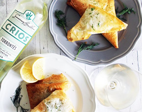 Crab and mushroom stuffed pastry appetizers