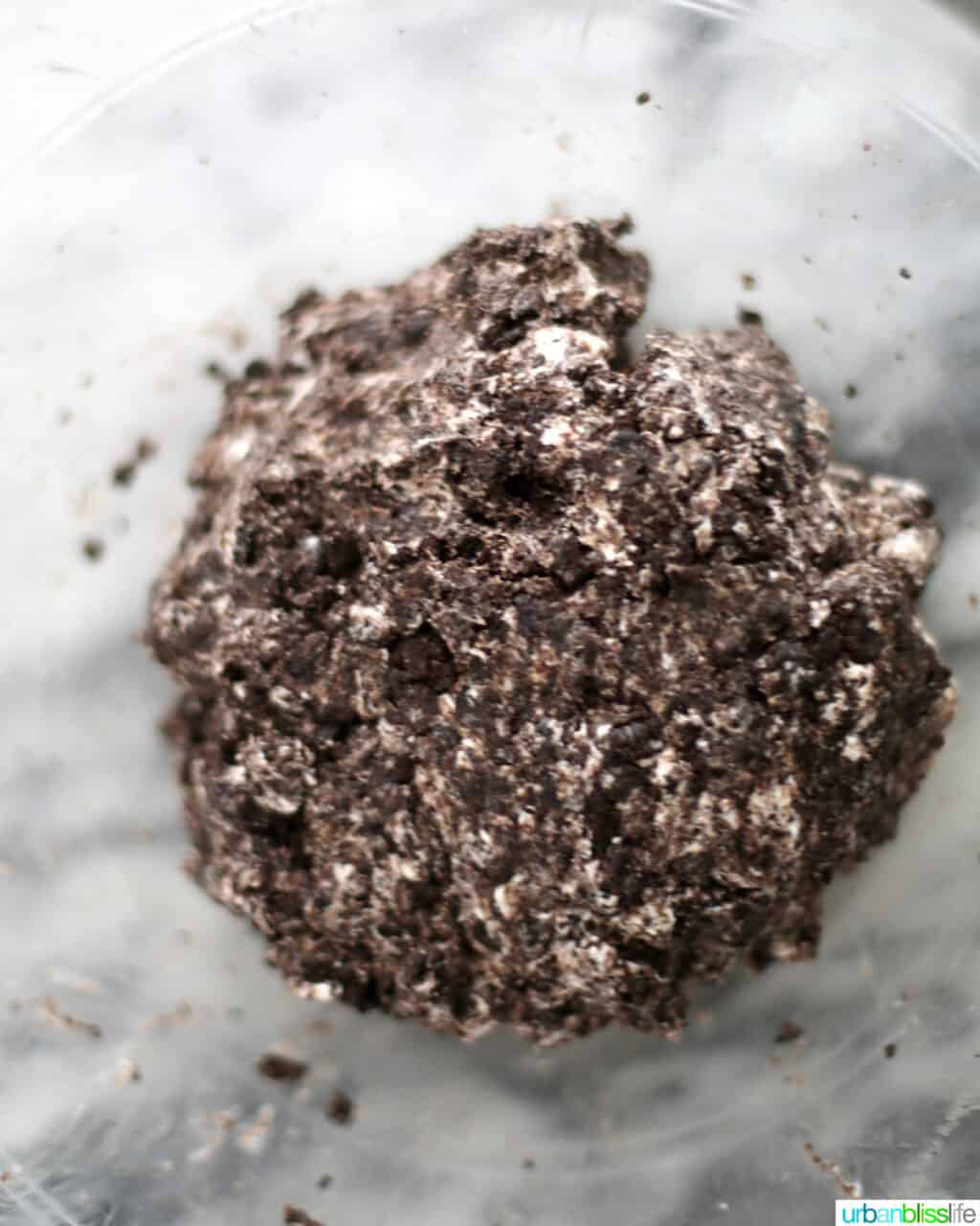 cookies and cream truffle filling mixed in a bowl