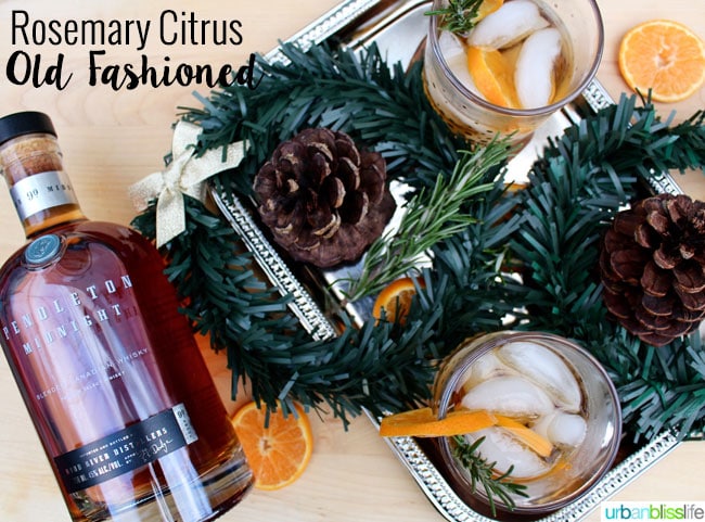 Rosemary Citrus Old Fashioned cocktail recipe on UrbanBlissLife.com