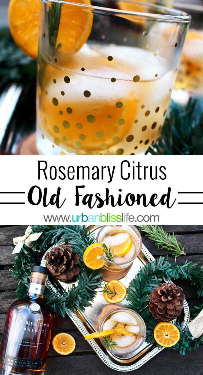 Rosemary Citrus Old Fashioned cocktail recipe on UrbanBlissLife.com