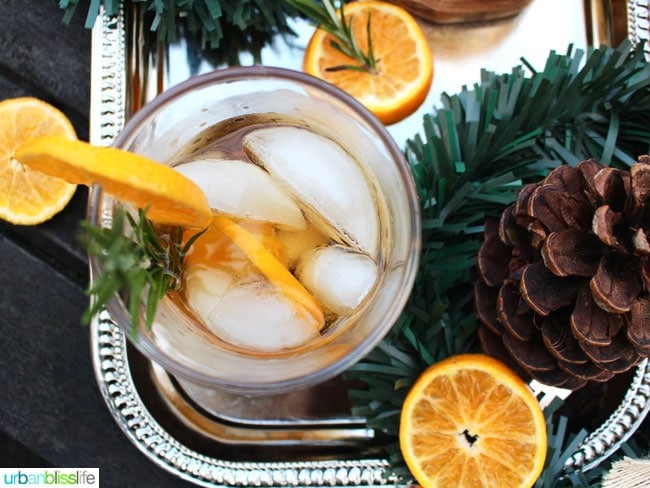 Rosemary Citrus Old Fashioned cocktail recipe on UrbanBlissLife.com