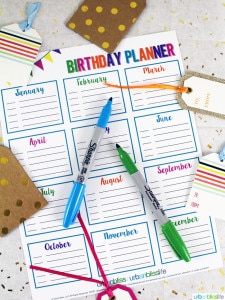 Birthday Planner Printable by UrbanBlissLife.com