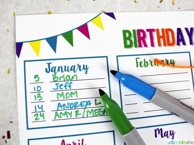 Birthday Planner Printable by UrbanBlissLife.com