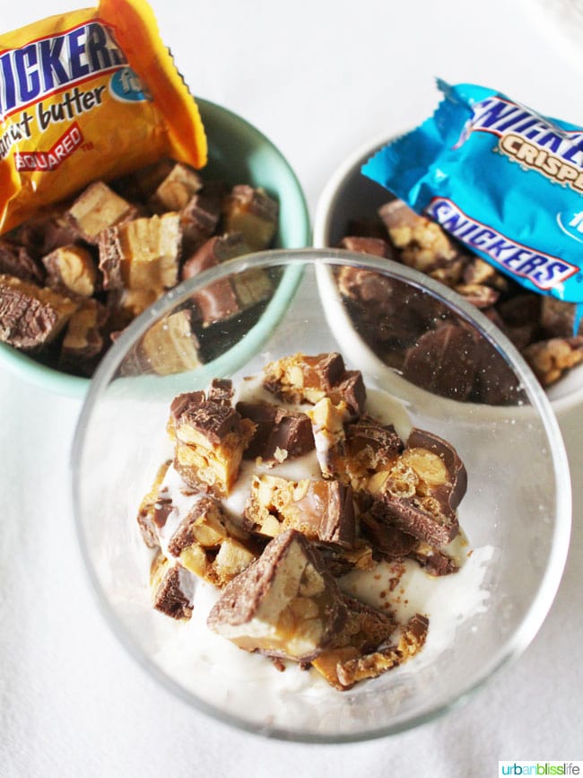 Snickers Touchdown Tower Game Day recipe on UrbanBlissLife.com
