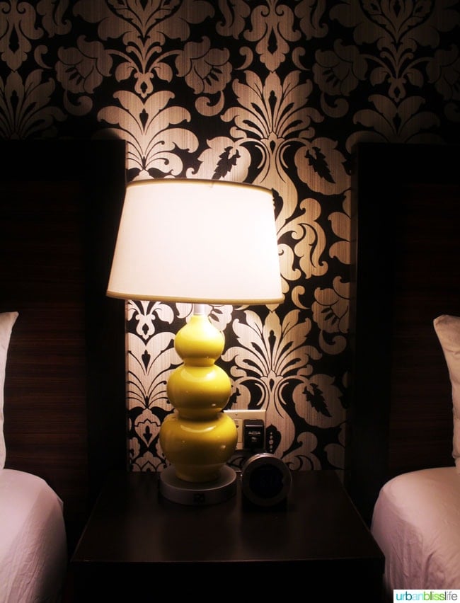 lamp in hotel room