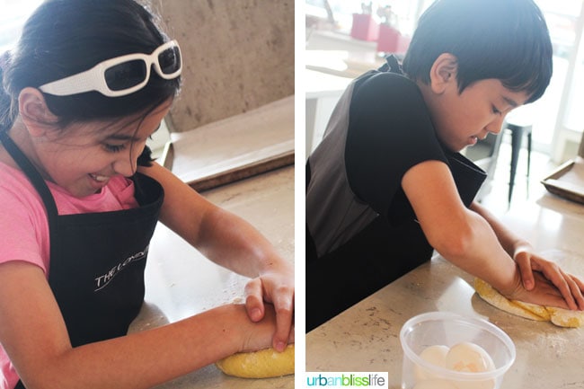 kids making pasta