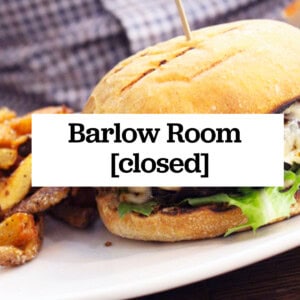 burger with title text overlay