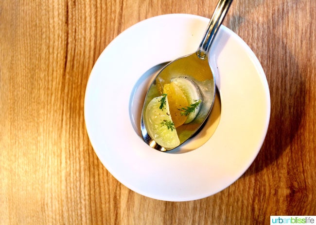 shiro plum and lemon cucumber at Farm Spirit in Portland, Oregon