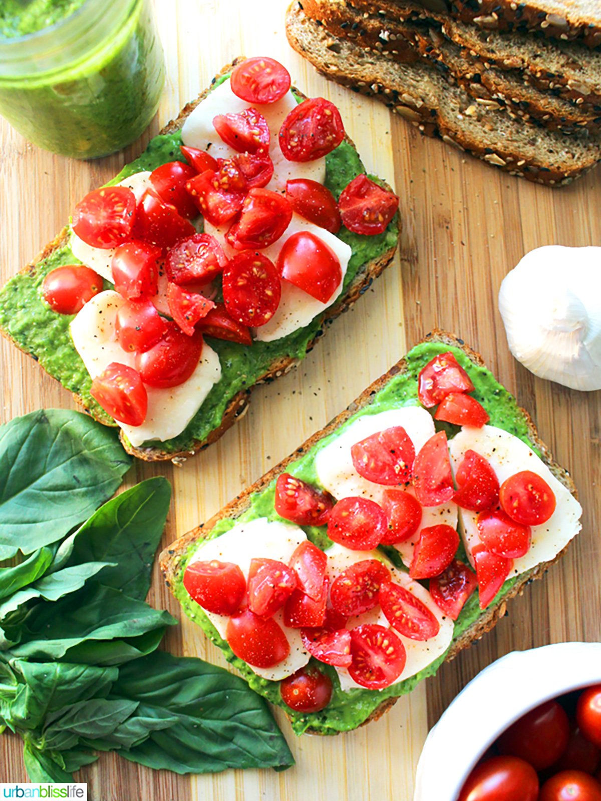 caprese tartines