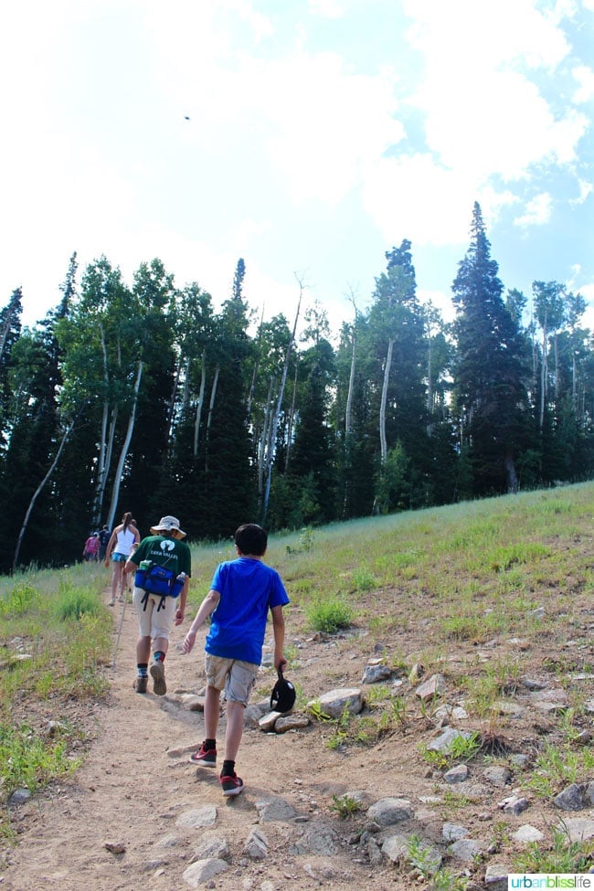 people hiking the Silver Lake Trail near Park City, Utah