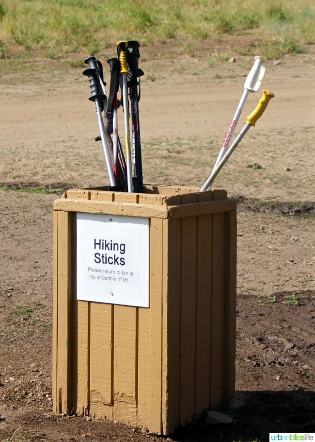 box of hiking sticks