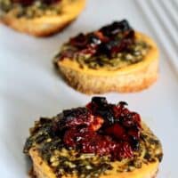 "Cheesy" Vegan Tomato Pesto Bites recipe and Daiya Giveaway on UrbanBlissLife.com