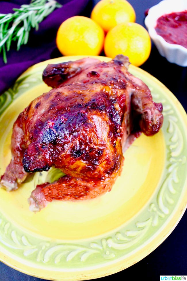 Cranberry Raspberry Orange Glaze Game Hens recipe & giveaway on UrbanBlissLife.com