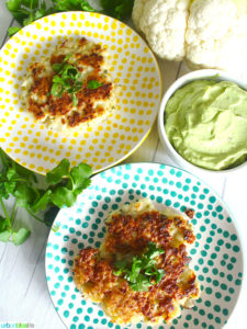 Cauliflower Fritters with Dairy-Free Avocado Aioli recipe on UrbanBlissLife.com