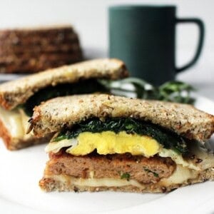 Healthier Sausage and Egg Breakfast Sandwich recipe on UrbanBlissLife.com