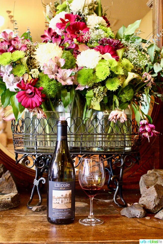 flowers and wine