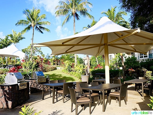 outdoor seating and grill in Kauai Hawaii